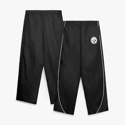 Women's Fanatics Black/White Pittsburgh Steelers Team First Backwards Lateral Nylon Pants