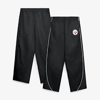 Women's Fanatics Black/White Pittsburgh Steelers Team First Backwards Lateral Nylon Pants