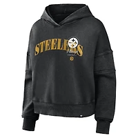 Women's Fanatics Black Pittsburgh Steelers Counter Run Pullover Hoodie