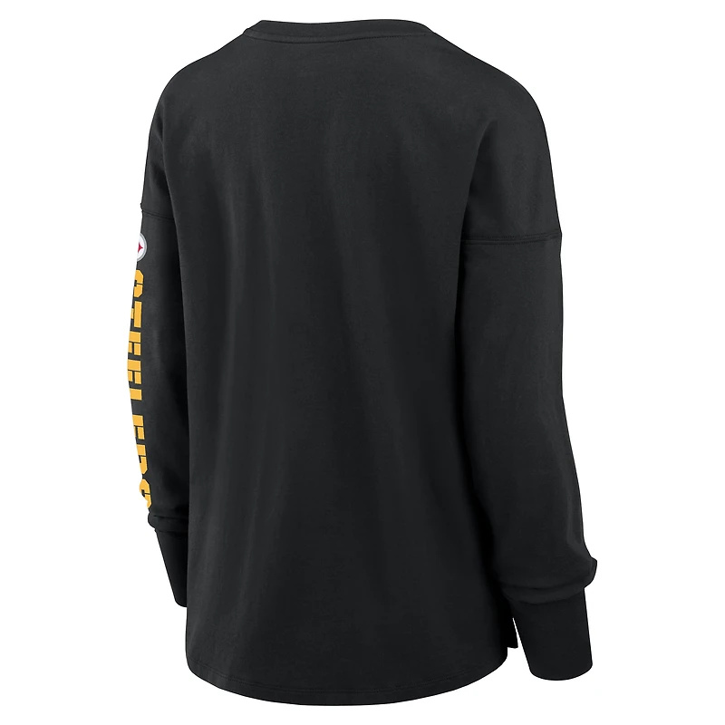 T-shirt à manches longues Fanatics noir pour femme