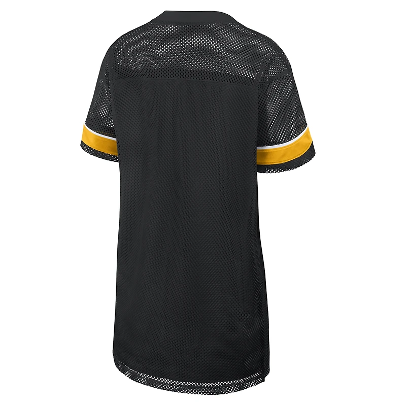 Robe oversize en maille à col V noire Pittsburgh Steelers pour femme (Fanatics)