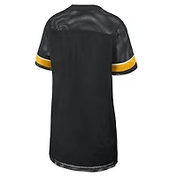 Robe oversize en maille à col V noire Pittsburgh Steelers pour femme (Fanatics)