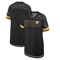 Robe oversize en maille à col V noire Pittsburgh Steelers pour femme (Fanatics)