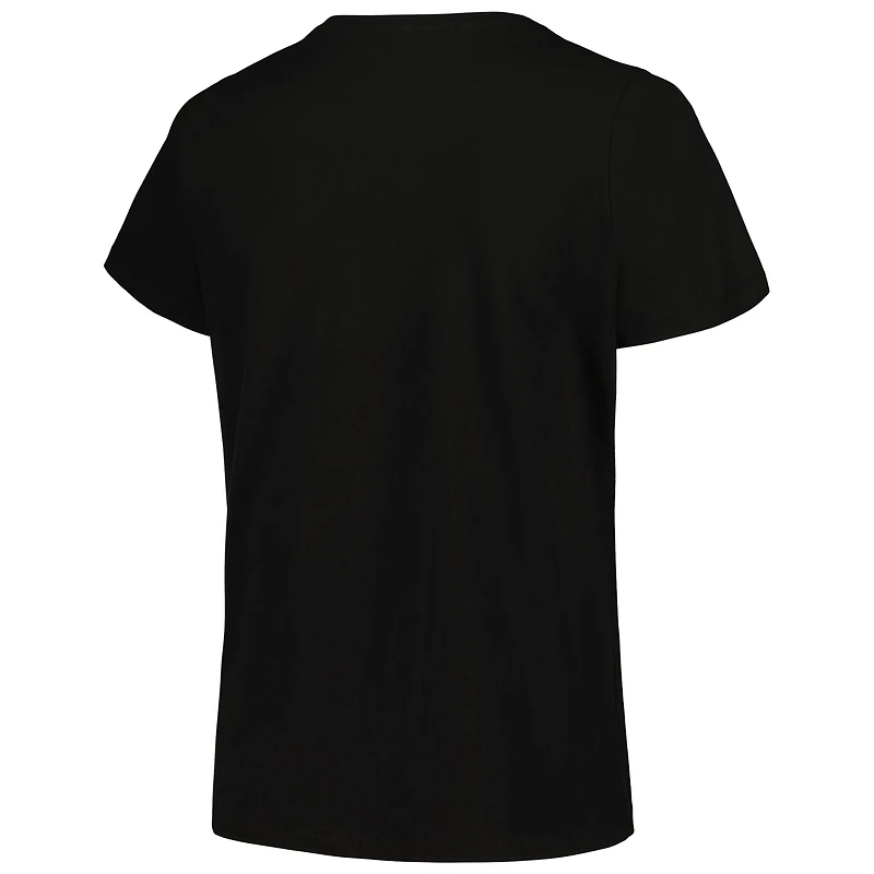 T-shirt noir Fanatics pour femmes des Steelers de Pittsburgh, taille plus, avec logo en forme d'arc