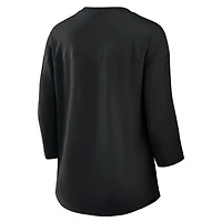 Women's Fanatics Black Pittsburgh Steelers Plus Deceptive Juke 3/4-Sleeve V-Neck T-Shirt