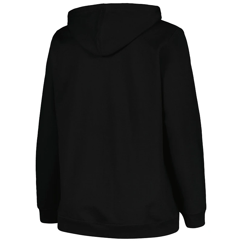 Women's Fanatics Black Pittsburgh Steelers Plus Heart & Soul V-Neck Hoodie
