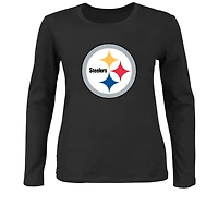 T-shirt à manches longues grande taille pour femme Fanatics Black Pittsburgh Steelers