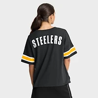 Women's Fanatics Black Pittsburgh Steelers Redzone Curl Route T-Shirt