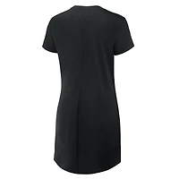 Women's Fanatics Black Pittsburgh Steelers Ruched Drape T-Shirt Dress