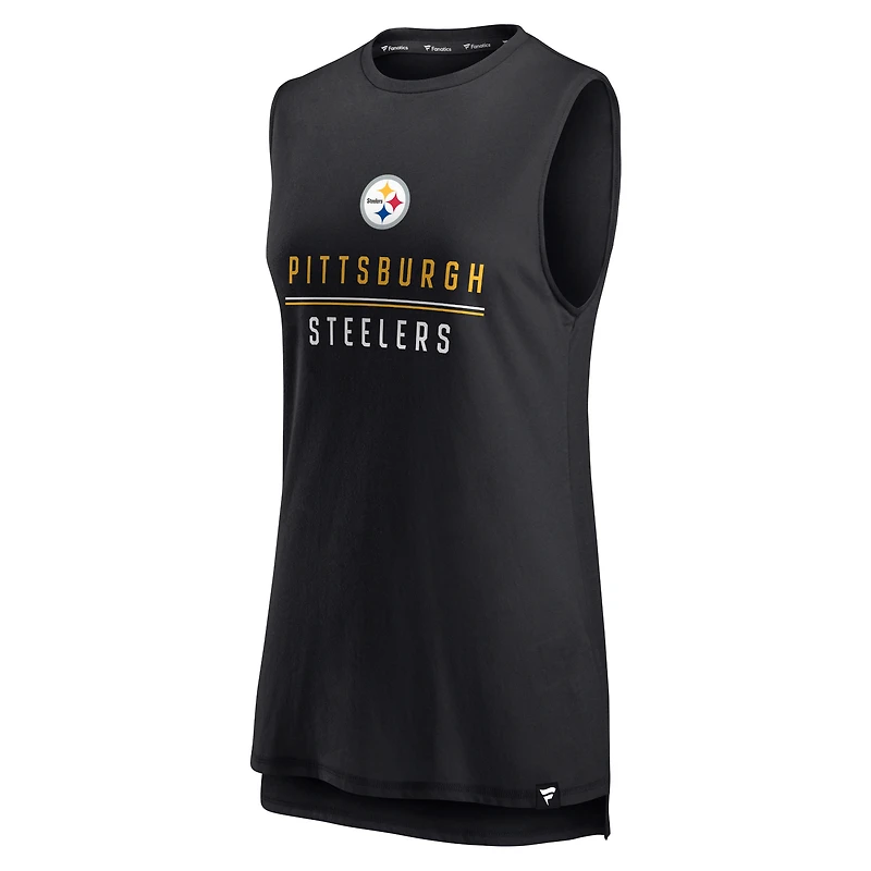 Fanatics pour femmes noirs Pittsburgh Steelers True Contender - Débardeur