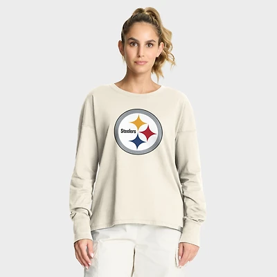 T-shirt à manches longues pour femme Fanatics Cream Pittsburgh Steelers Dove Legacy