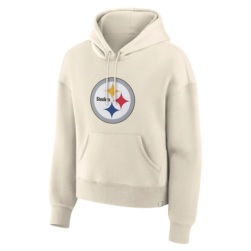 Sweat à capuche manches longues pour femme Fanatics Cream Pittsburgh Steelers Dove Legacy