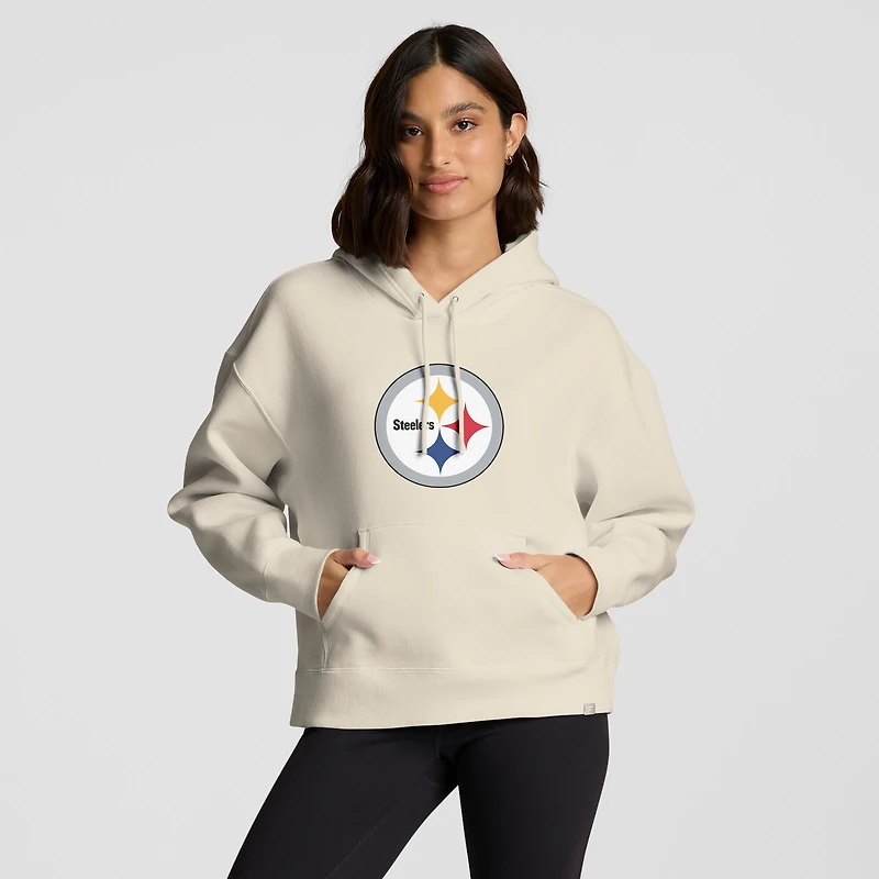 Women's Fanatics Cream Pittsburgh Steelers Dove Legacy Pullover Hoodie