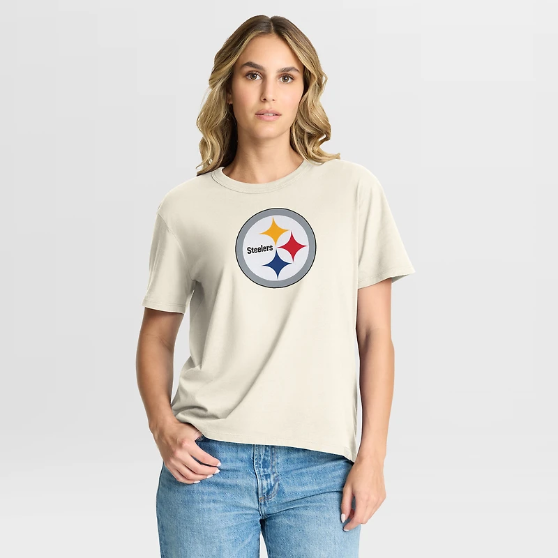 T-shirt Fanatics Cream pour femme des Pittsburgh Steelers Dove Legacy