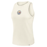 Women's Fanatics Cream Pittsburgh Steelers Star Play Tri-Blend Ribbed Tank Top
