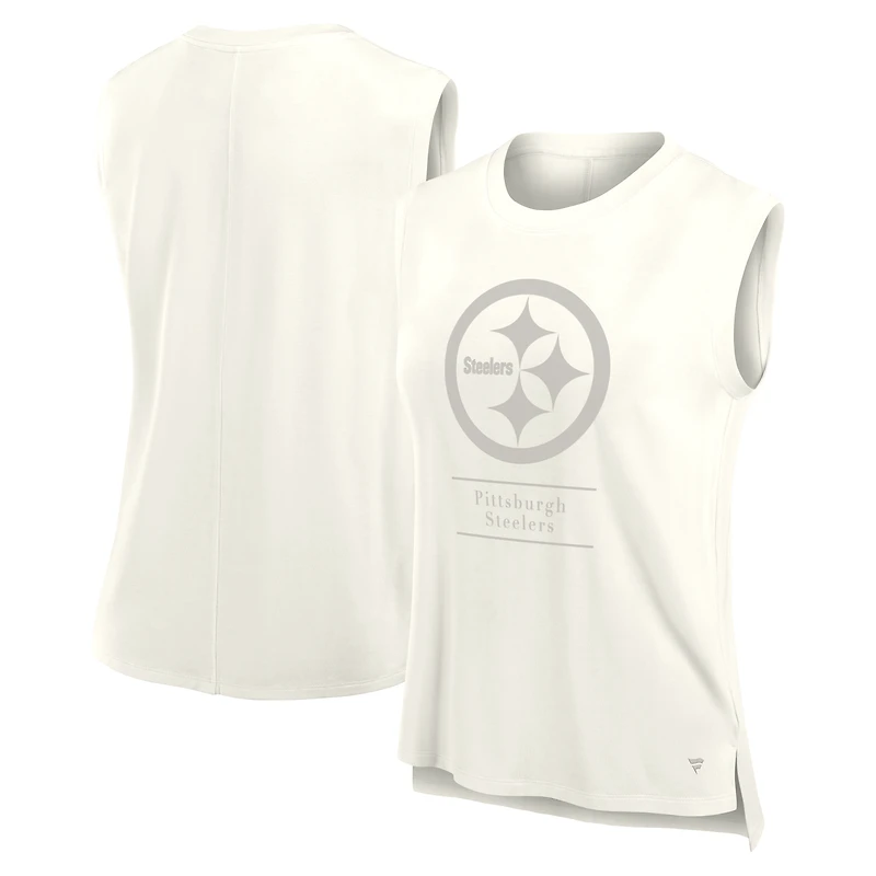 Débardeur Fanatics pour femme, couleur crème Pittsburgh Steelers Studio Embrace