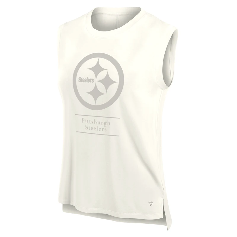 Débardeur Fanatics pour femme, couleur crème Pittsburgh Steelers Studio Embrace