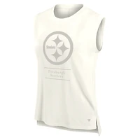 Débardeur Fanatics pour femme, couleur crème Pittsburgh Steelers Studio Embrace