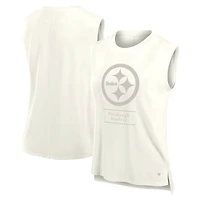 Débardeur Fanatics pour femme, couleur crème Pittsburgh Steelers Studio Embrace