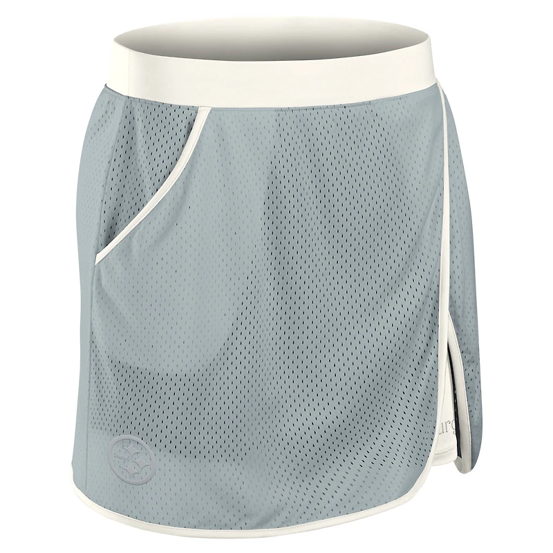 Jupe-short de bien-être Studio Fanatics pour femme gris Pittsburgh Steelers