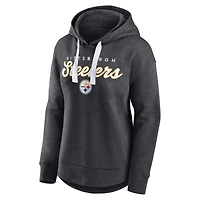 Women's Fanatics Heather Charcoal Pittsburgh Steelers Set To Fly Pullover Hoodie
