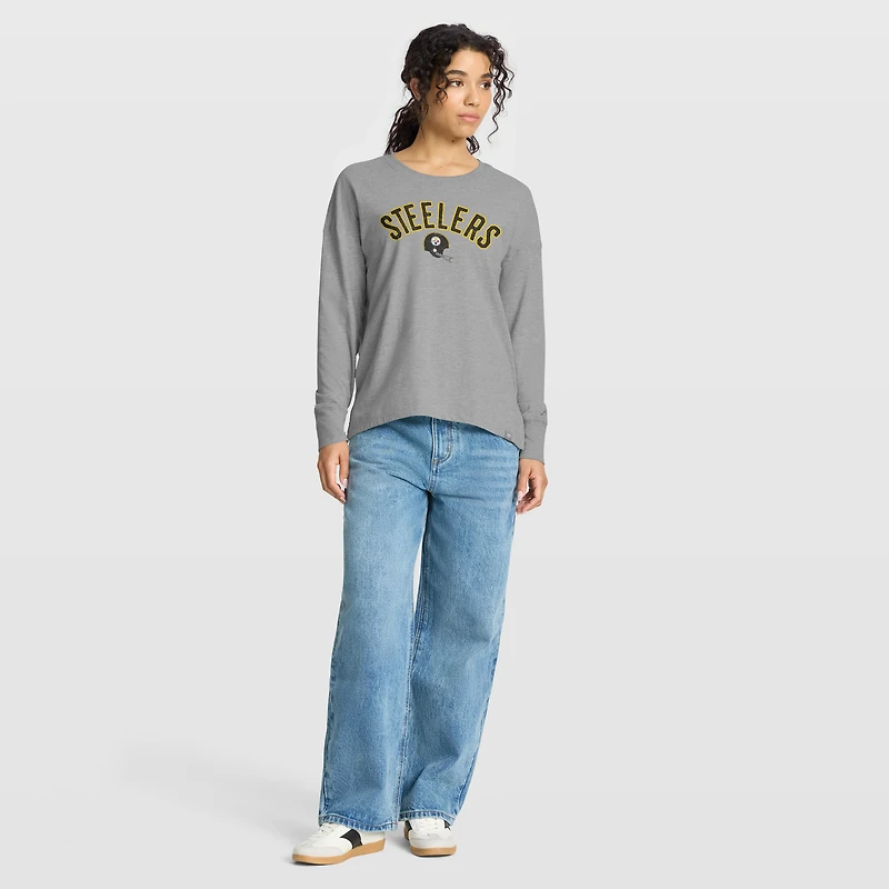 T-shirt à manches longues Fanatics Heather Grey pour femme, motif Hometown Legacy des Pittsburgh Steelers