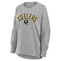 T-shirt à manches longues Fanatics Heather Grey pour femme, motif Hometown Legacy des Pittsburgh Steelers