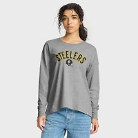 T-shirt à manches longues Fanatics Heather Grey pour femme, motif Hometown Legacy des Pittsburgh Steelers