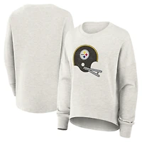 Sweat-shirt surdimensionné Fanatics gris chiné pour femme, motif Hometown des Pittsburgh Steelers