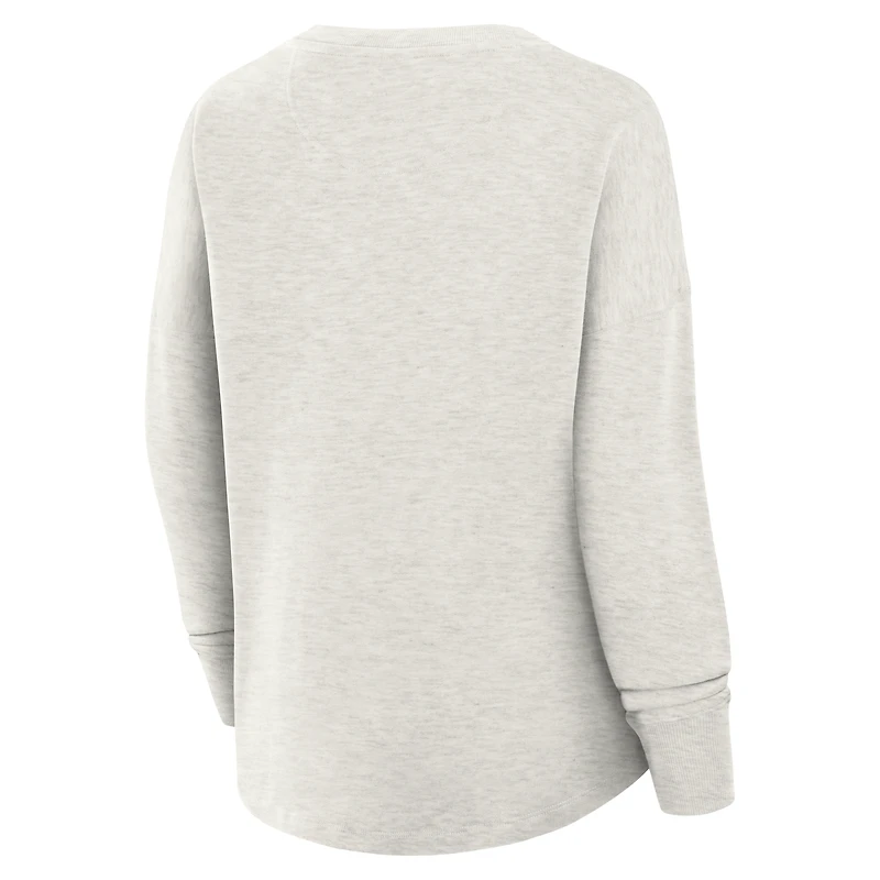 Women's Fanatics Heather Gray Pittsburgh Steelers Oversized Hometown Pullover Sweatshirt