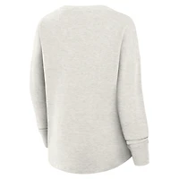 Women's Fanatics Heather Gray Pittsburgh Steelers Oversized Hometown Pullover Sweatshirt