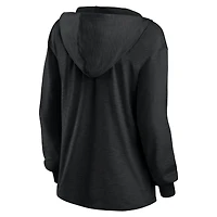 Women's Fanatics  Pittsburgh Steelers Blackout Slub Hoodie V-Neck Long Sleeve T-Shirt