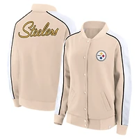 Veste universitaire Fanatics Tan Pittsburgh Steelers Lounge à boutons-pression pour femme