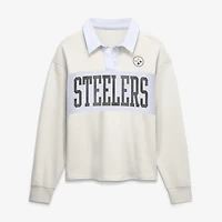 Women's Fanatics Tan Pittsburgh Steelers Play Action​ Rugby Long Sleeve Polo