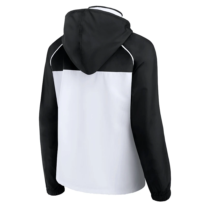 Veste à capuche anorak entièrement zippée blanche Fanatics pour femme des Pittsburgh Steelers