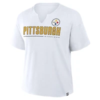 T-shirt boxy blanc Fanatics Redzone des Pittsburgh Steelers pour femme