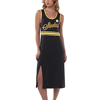 Robe longue G-III 4Her par Carl Banks pour femmes, noire, Pittsburgh Steelers, Main Field