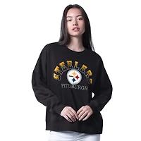 Sweat-shirt surdimensionné noir G-III 4Her pour femme par Carl Banks, motif Feud des Pittsburgh Steelers