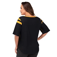 T-shirt pour femme G-III 4Her by Carl Banks Black Pittsburgh Steelers Linebacker Taille Plus