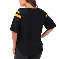 T-shirt pour femme G-III 4Her by Carl Banks Black Pittsburgh Steelers Linebacker Taille Plus