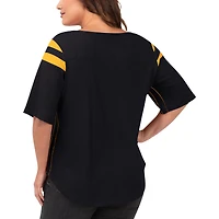 T-shirt pour femme G-III 4Her by Carl Banks Black Pittsburgh Steelers Linebacker Taille Plus