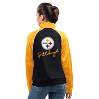 Women's G-III 4Her by Carl Banks Black Pittsburgh Steelers Replay Full-Zip Track Jacket