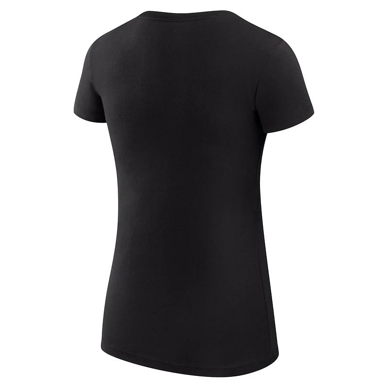 Women's G-III 4Her by Carl Banks Black Pittsburgh Steelers Super-Slim Fit Lightweight Heart V-Neck T-Shirt