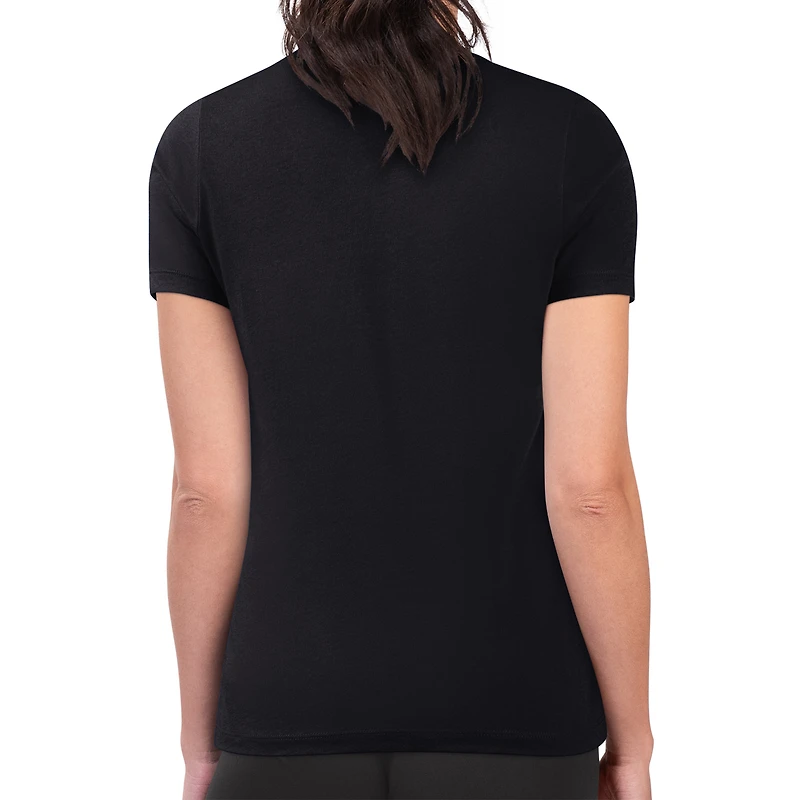 T-shirt léger à col en V et coupe ultra-ajustée G-III 4Her par Carl Banks pour femme, noir, des Pittsburgh Steelers