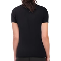 T-shirt léger à col en V et coupe ultra-ajustée G-III 4Her par Carl Banks pour femme, noir, des Pittsburgh Steelers