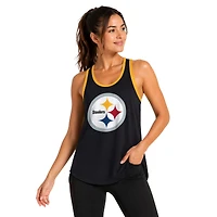 Women's G-III 4Her by Carl Banks Black Pittsburgh Steelers Tater II Racerback Tank Top