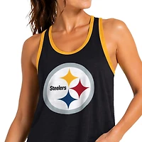 Women's G-III 4Her by Carl Banks Black Pittsburgh Steelers Tater II Racerback Tank Top