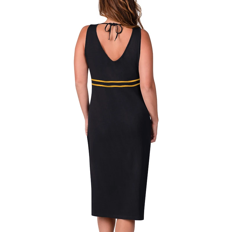 Robe longue à encolure en V pour femme G-III 4Her by Carl Banks Black Pittsburgh Steelers