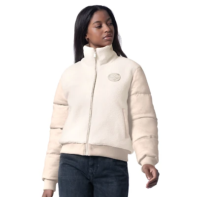 Women's G-III 4Her by Carl Banks  Cream Pittsburgh Steelers Cheerleader Sherpa Full-Zip Jacket