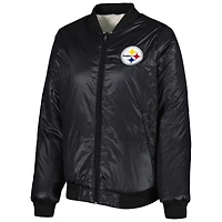 Veste réversible pour femme G-III 4Her by Carl Banks Oatmeal/Black Pittsburgh Steelers Switchback Full-Zip